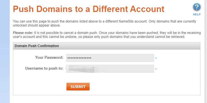 NameSilo下域名过户Push给另外一个账户图文教程