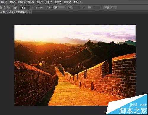 photoshop cs6怎么利用RGB通道调出暖暖的夕阳余晖下的长城?